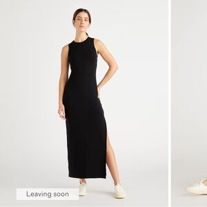 NWT Medium Quince Tencel Jersey Tank Maxi Dress black